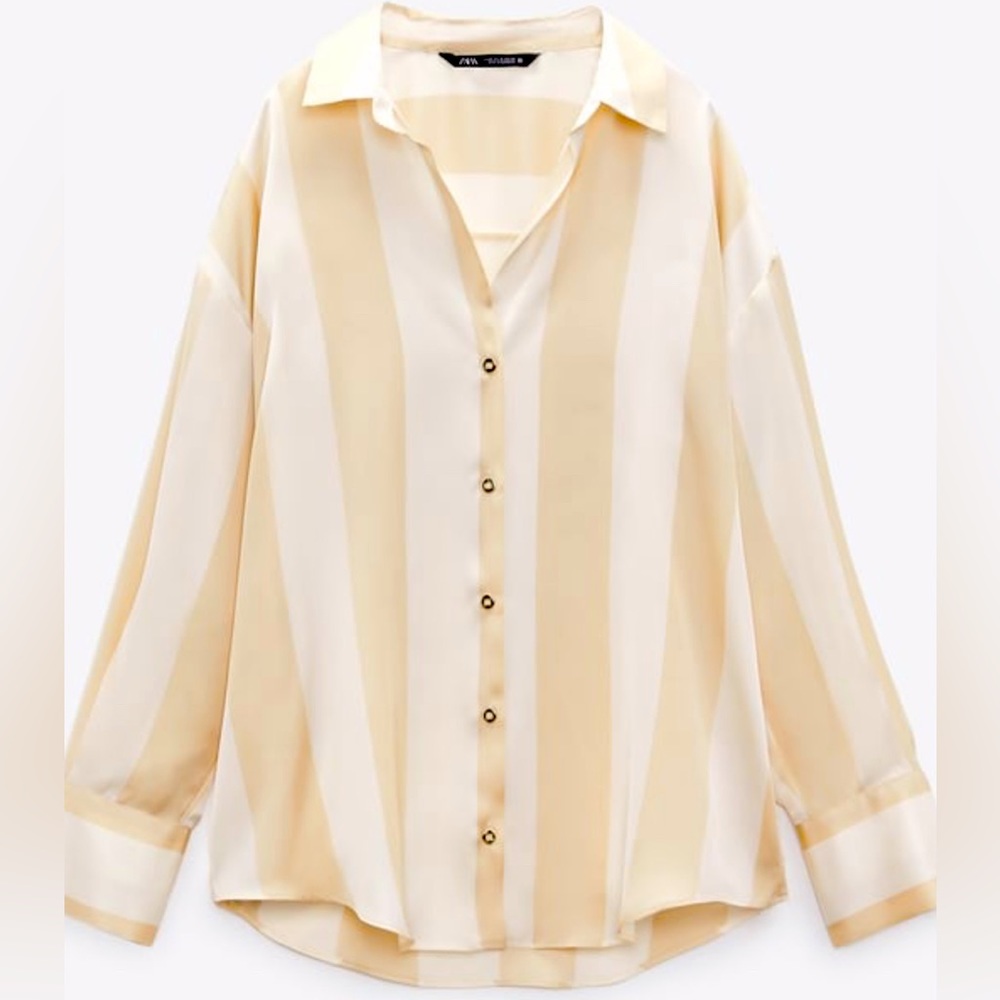 Zara satin effect oversized shirt